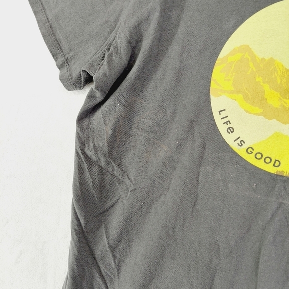 Crusher Tee Life Is Good Black Yellow Print Short Sleeve T-Shirt P7035 - Picture 4 of 9